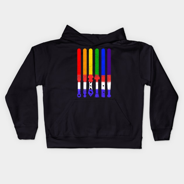 LGBT Gift LGBTQ Gift-LGBT Flag-DressedForDuty Kids Hoodie by Artistic Design